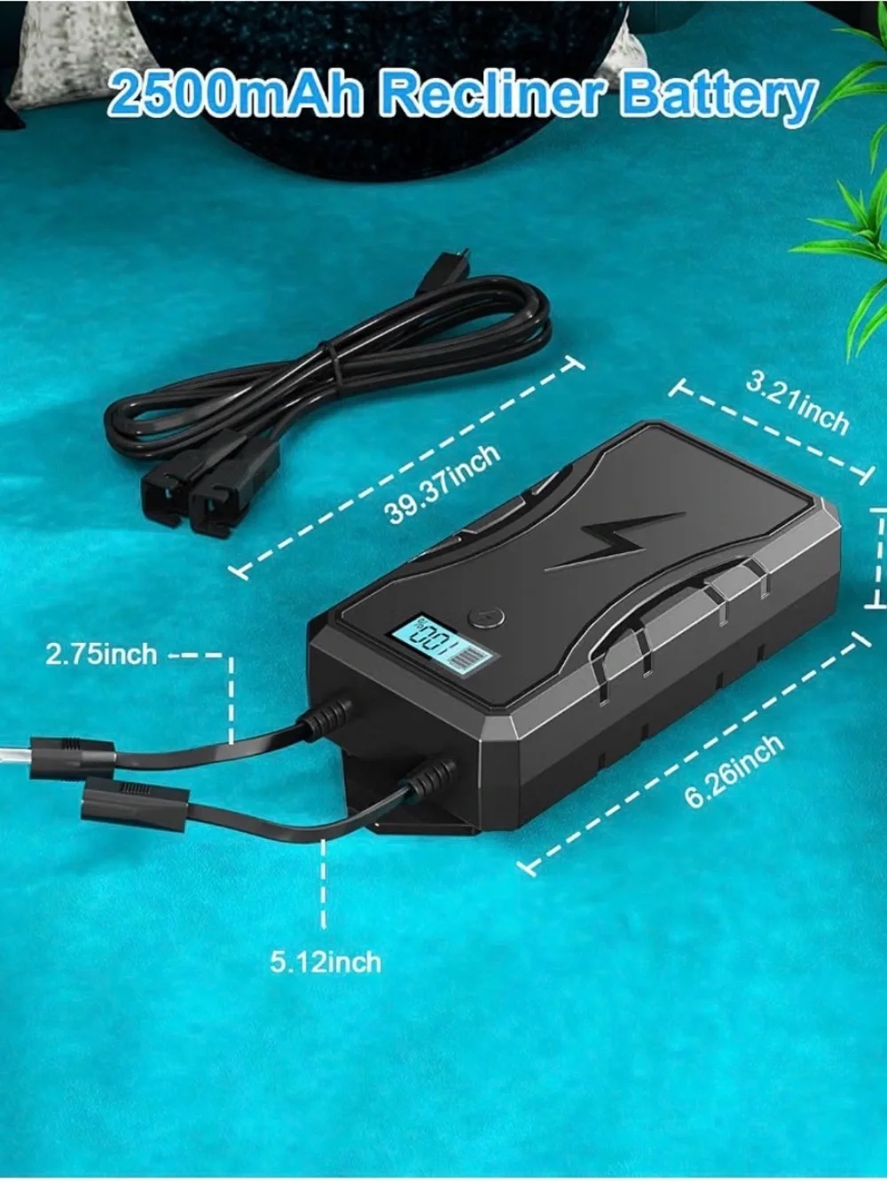 Ponkor 2500mAh Recliner Battery Pack 25.9V 2 Pin Lift Chair Sofa